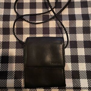 Fossil Black crossbody purse.